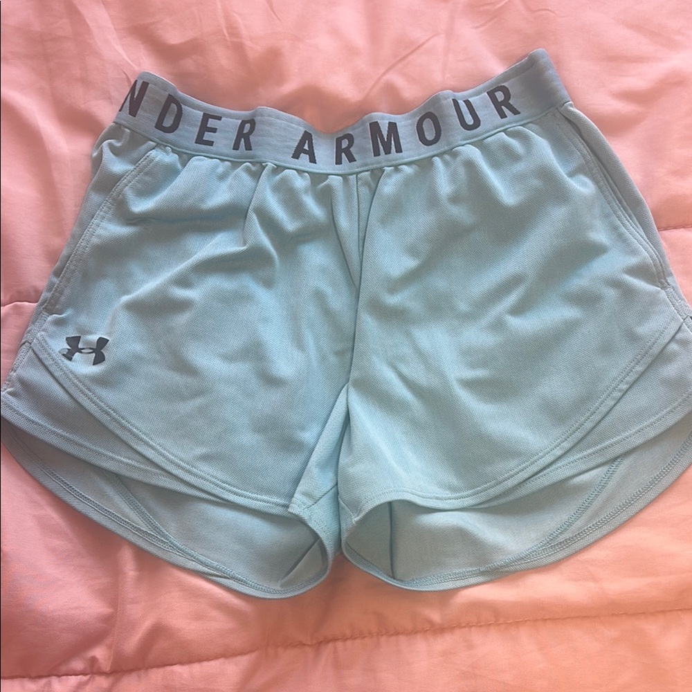 Under Armour Blue Athletic Shorts Moisture-Wicking Elastic Waistband
